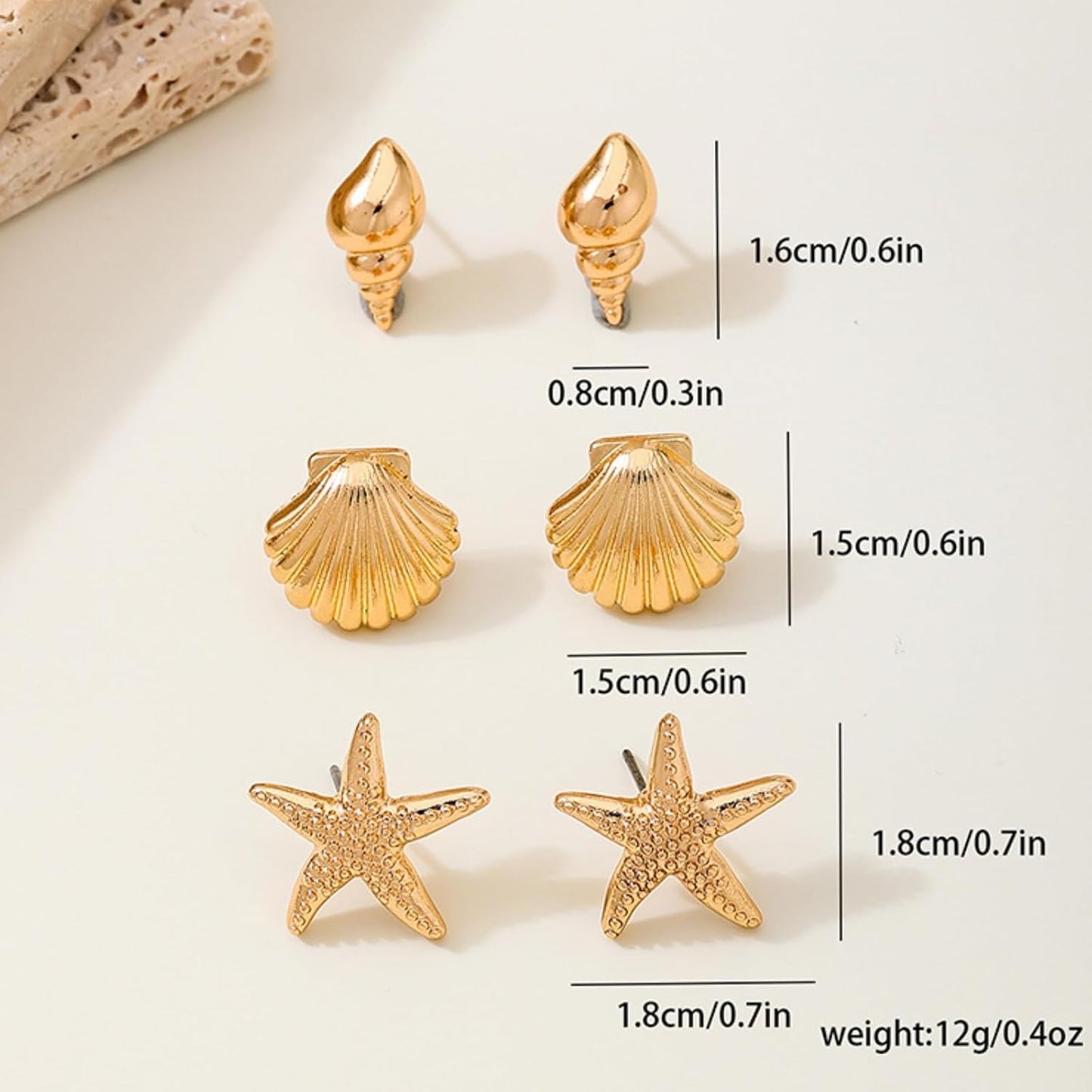 Starfish Shell Earrings for Women Ocean Beachy Jewelry for Tropical Vacation Outfits Beach Accessories Coastal Chic Aesthetics Summer Party Jewelry 2026 Beach Vacation Clothes Dresses Accessories
