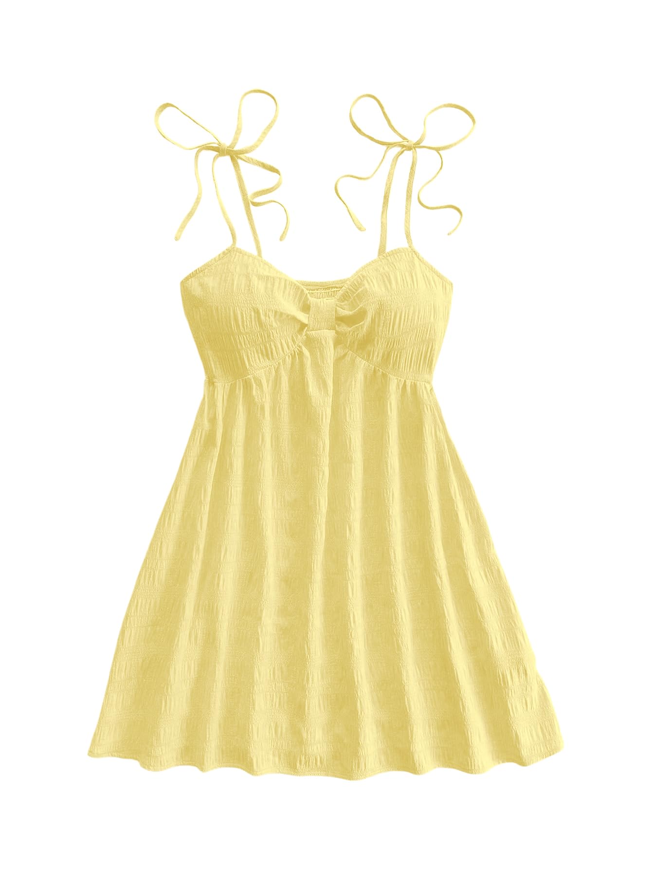 SOLY HUX Women's Summer Mini Sun Dress Cami Tie Shoulder Babydoll Dresses | A Line, Y2k, Cute, Casual, Babydoll Dresses