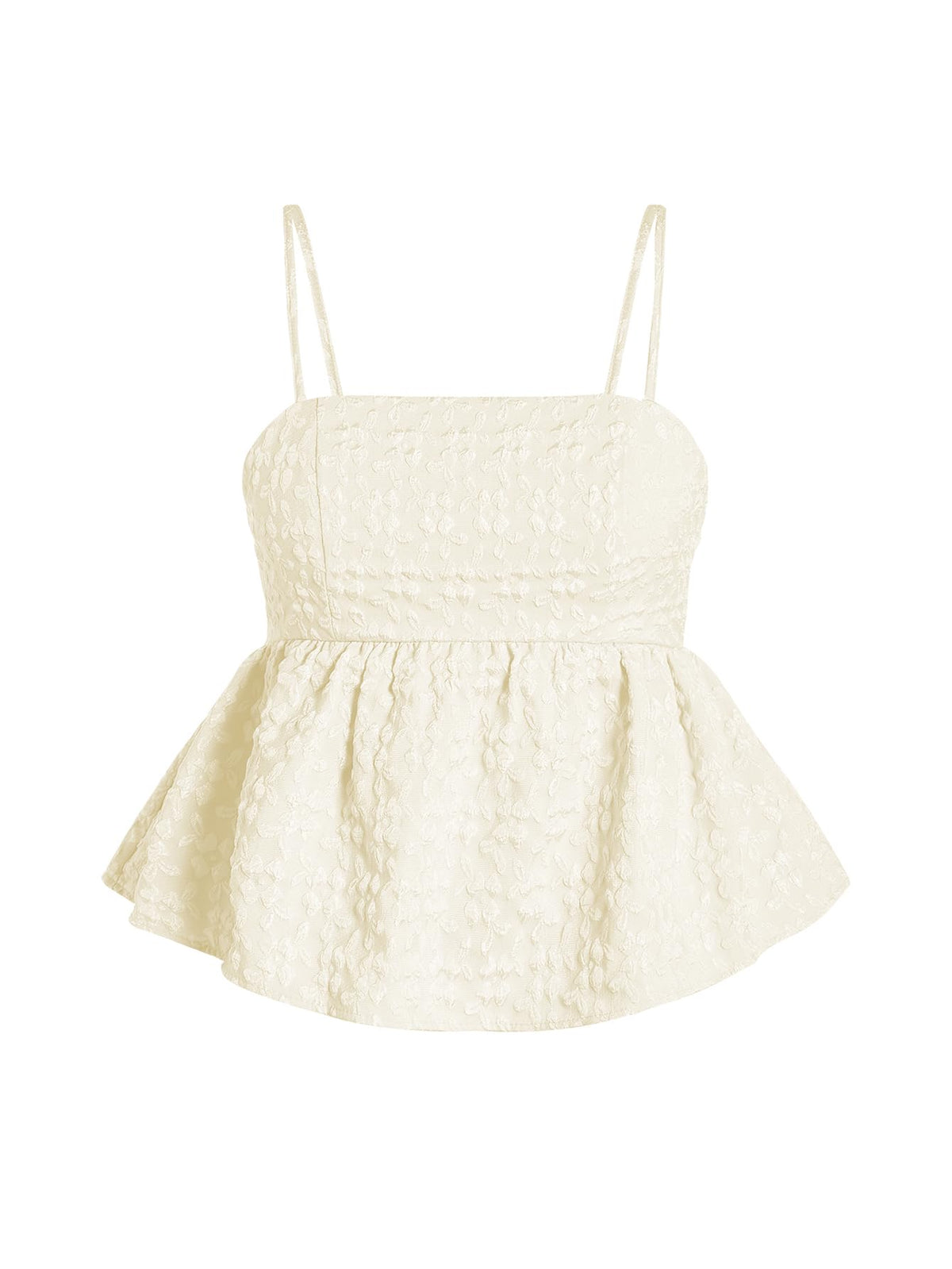 SOLY HUX Summer Babydoll Top for Women Y2k Peplum Cami Crop Tank Tops | Cute, Going Out Outfits, Flowy, Ruffle, Spaghetti Strap