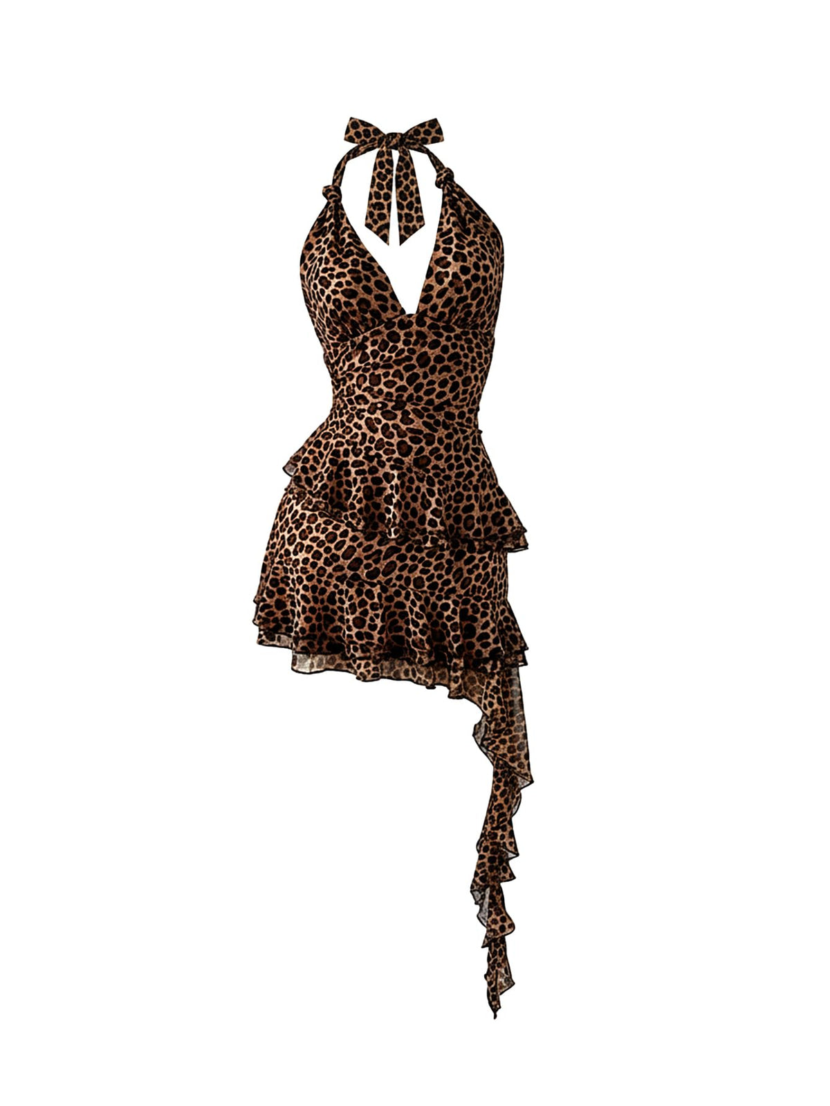 Verdusa Women's Y2k Halter Mini Dress Sexy Asymmetrical Concert Dresses | Tropical Dresses for Women, Going Out Dresses, Wedding Guest Dress, Floral Dress, Mesh Dress