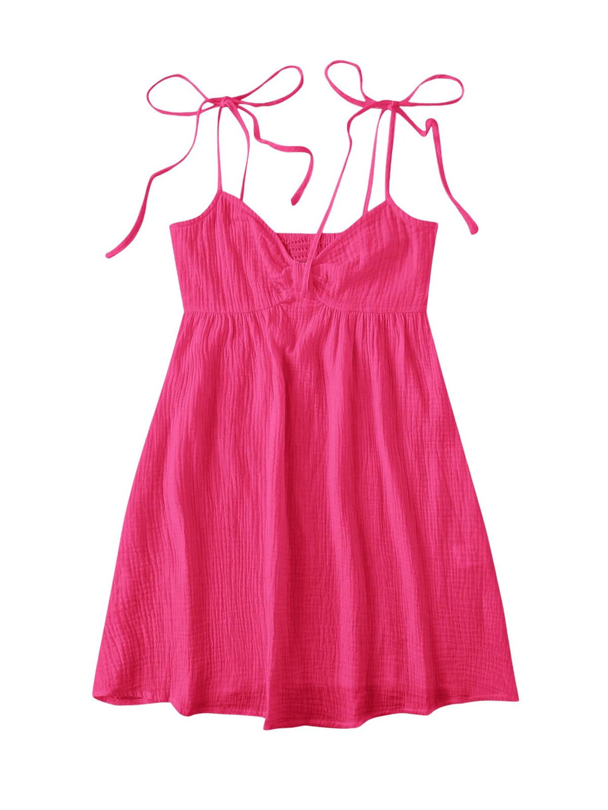 SOLY HUX Women's Summer Mini Sun Dress Cami Tie Shoulder Babydoll Dresses | A Line, Y2k, Cute, Casual, Babydoll Dresses