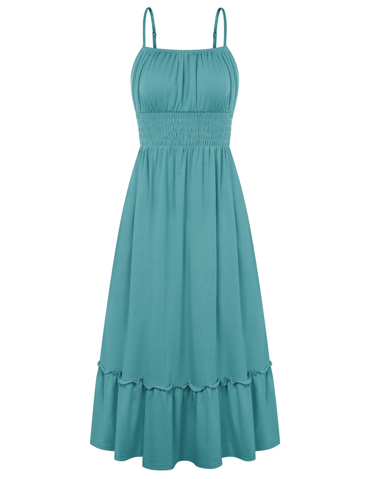 GRACE KARIN Women's Summer Maxi Dresses 2026 Beach Vacation Dress | Casual, Smocked Waist, Spaghetti Strap, Sleeveless, Boho Sundress With Pockets, Trendy Fashion Outfits