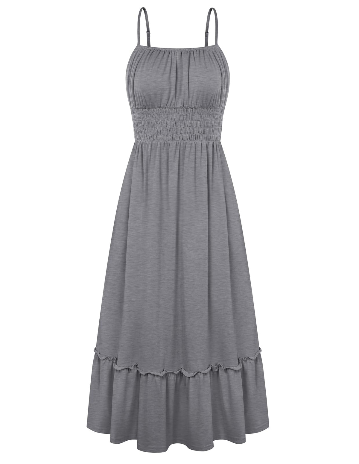 GRACE KARIN Women's Summer Maxi Dresses 2026 Beach Vacation Dress | Casual, Smocked Waist, Spaghetti Strap, Sleeveless, Boho Sundress With Pockets, Trendy Fashion Outfits