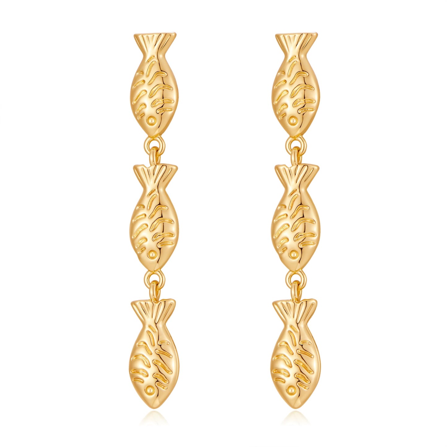 Gold Fish Drop Earrings Summer Beach Earrings for Women Simple Trendy Dainty Ocean Jewelry for Gifts