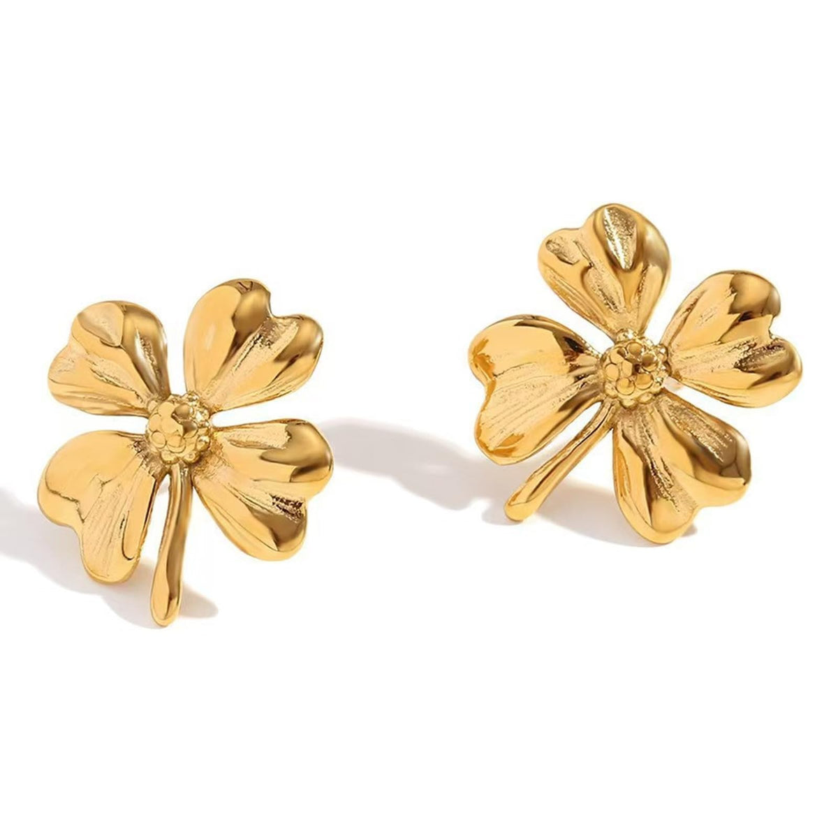 Gold Flower Statement Earrings for Women, Large Chunky Bohomian Summer Beach Floral Earring, Irregular Bold Exaggerated Earrings