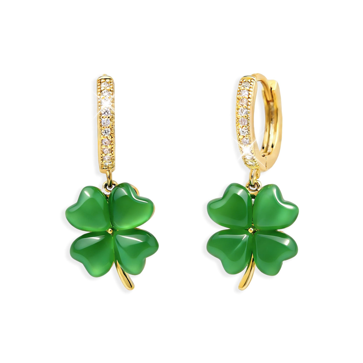 Jean Beau Gold Hoop Dangle Earrings for Women, Trendy Dainty Rhinestone CZ Christmas Tree Clover Starfish Drop Earrings Fashion Holiday Party Jewelry Gift