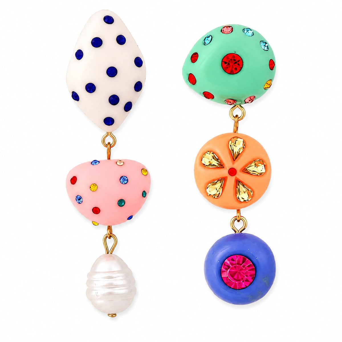 Colorful Asymmetrical Earring Candy Color Earrings Statement Dangle Fun Earring Long Aesthetic Acrylic Jewelry for Women