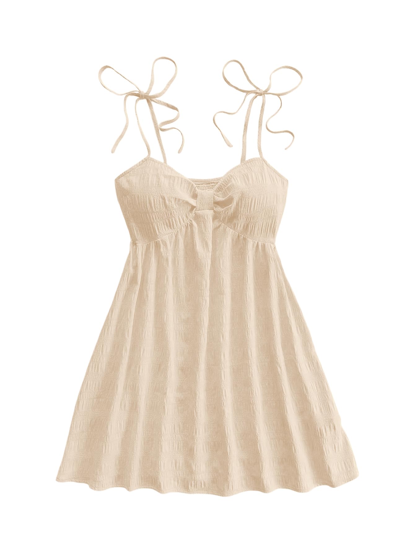 SOLY HUX Women's Summer Mini Sun Dress Cami Tie Shoulder Babydoll Dresses | A Line, Y2k, Cute, Casual, Babydoll Dresses