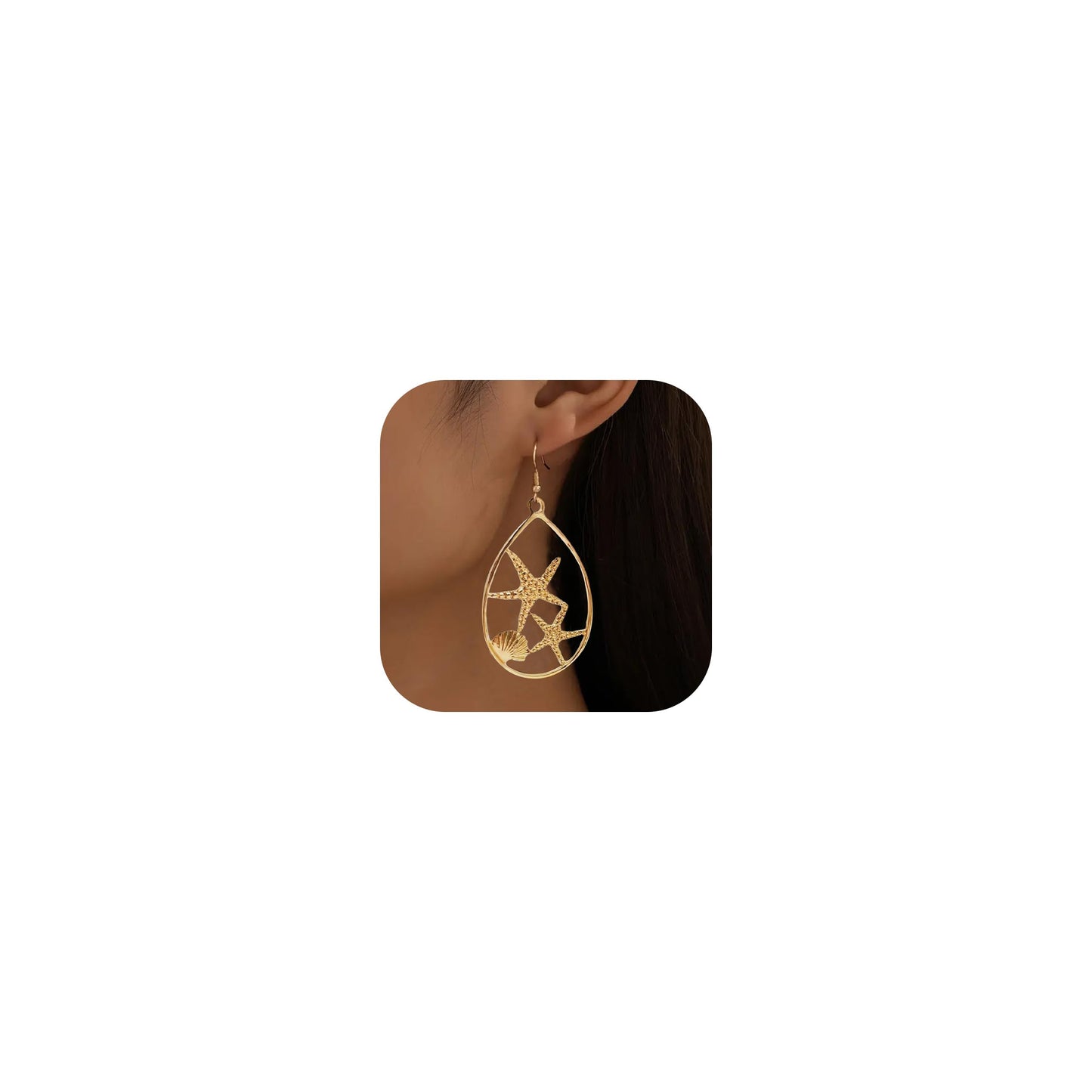 Starfish Earrings Beach Jewelry for Women Seashell Pearl Drop Earrings Summer Accessories Tropical Vacation Outfits Beach Vacation Clothes Dresses