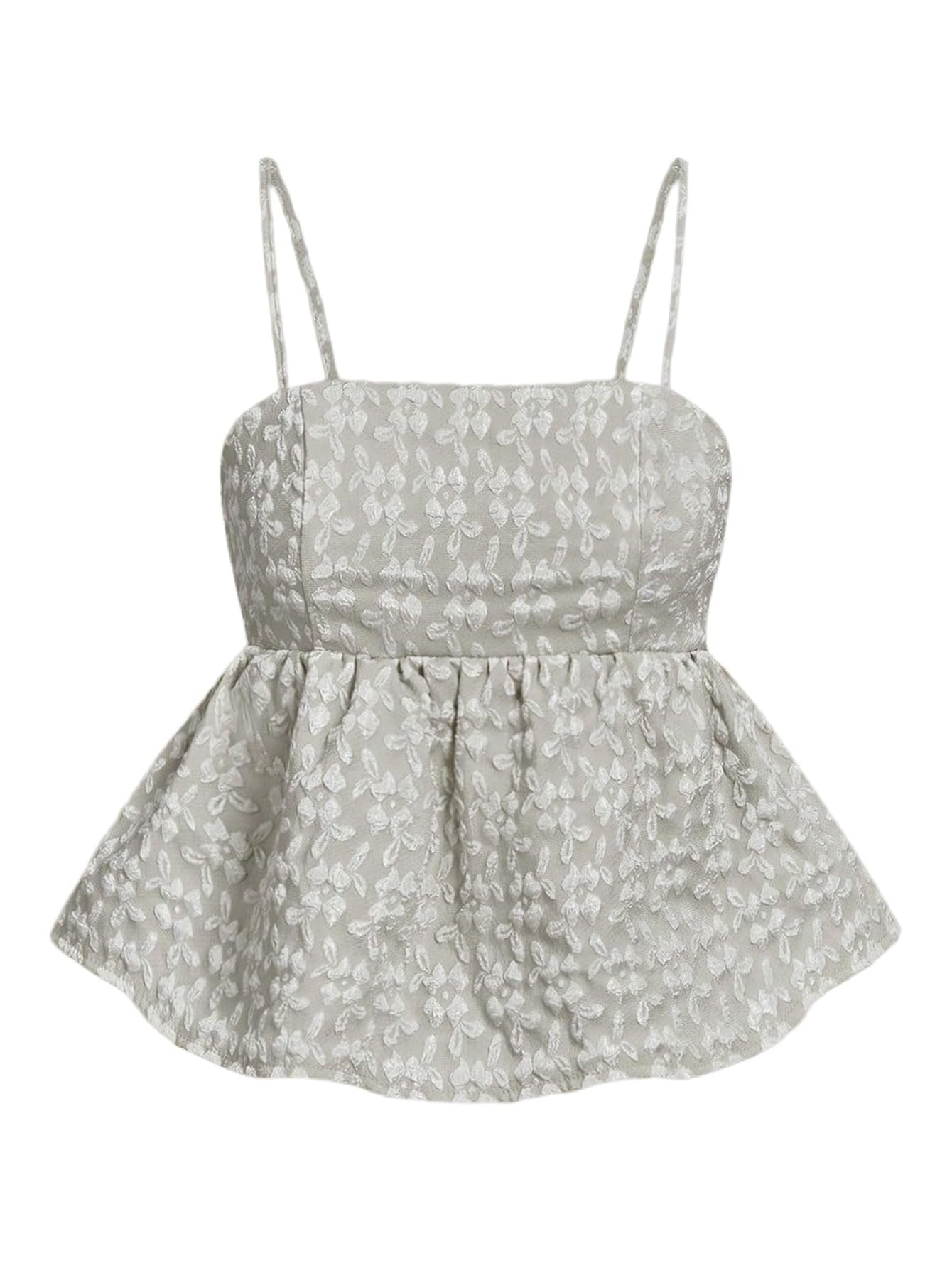 SOLY HUX Summer Babydoll Top for Women Y2k Peplum Cami Crop Tank Tops | Cute, Going Out Outfits, Flowy, Ruffle, Spaghetti Strap