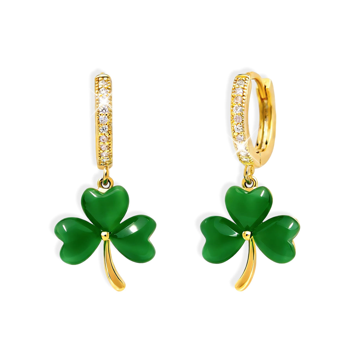 Jean Beau Gold Hoop Dangle Earrings for Women, Trendy Dainty Rhinestone CZ Christmas Tree Clover Starfish Drop Earrings Fashion Holiday Party Jewelry Gift
