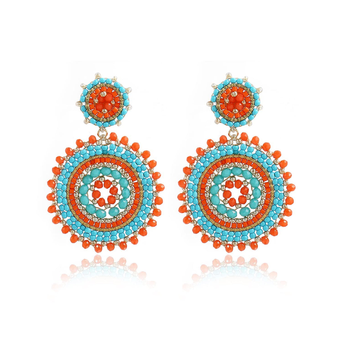 Beaded Earrings For Women Seed Bead Summer Beach Boho Statement Dangle Handmade Earrings Jewelry