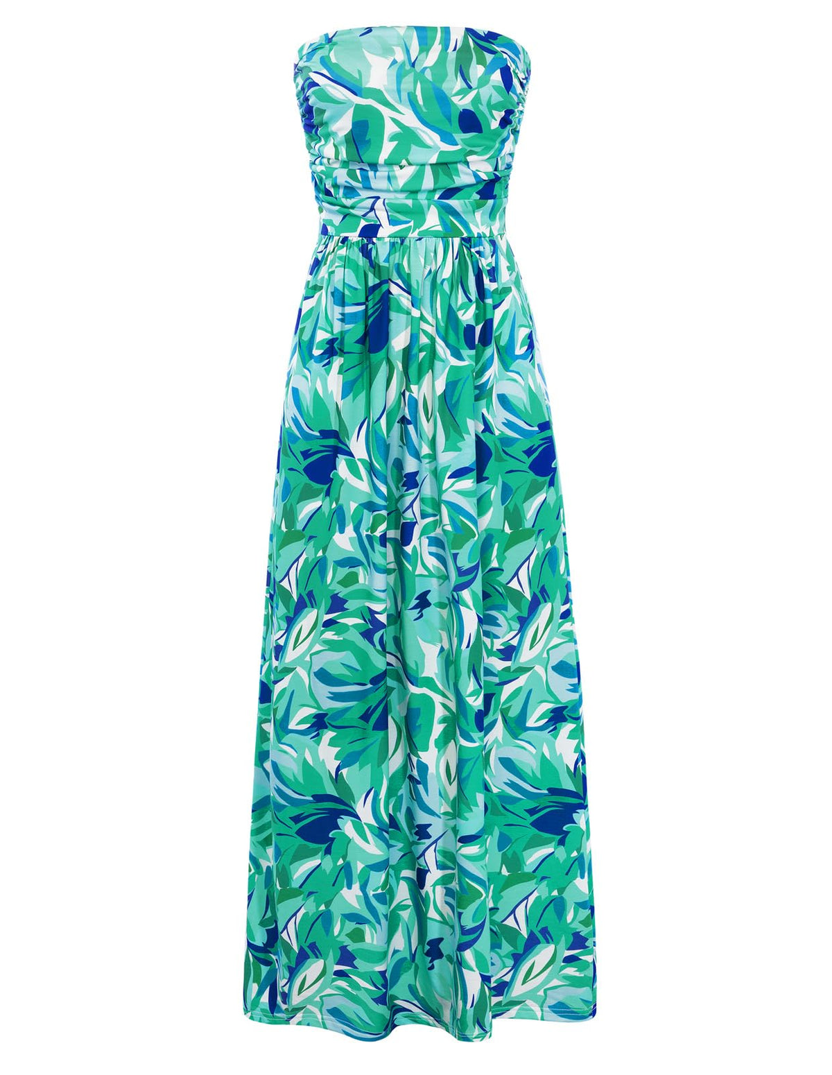 GRACE KARIN Women Strapless Dress Casual Loose Ruched Long Maxi Dress with Pockets