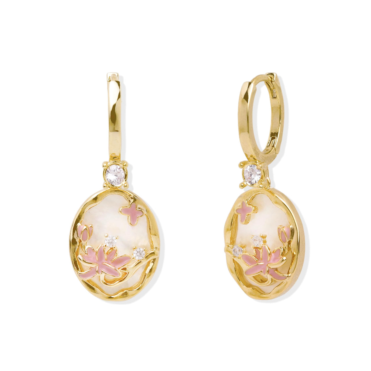 Jean Beau Gold Hoop Dangle Earrings for Women, Trendy Dainty Rhinestone CZ Christmas Tree Clover Starfish Drop Earrings Fashion Holiday Party Jewelry Gift