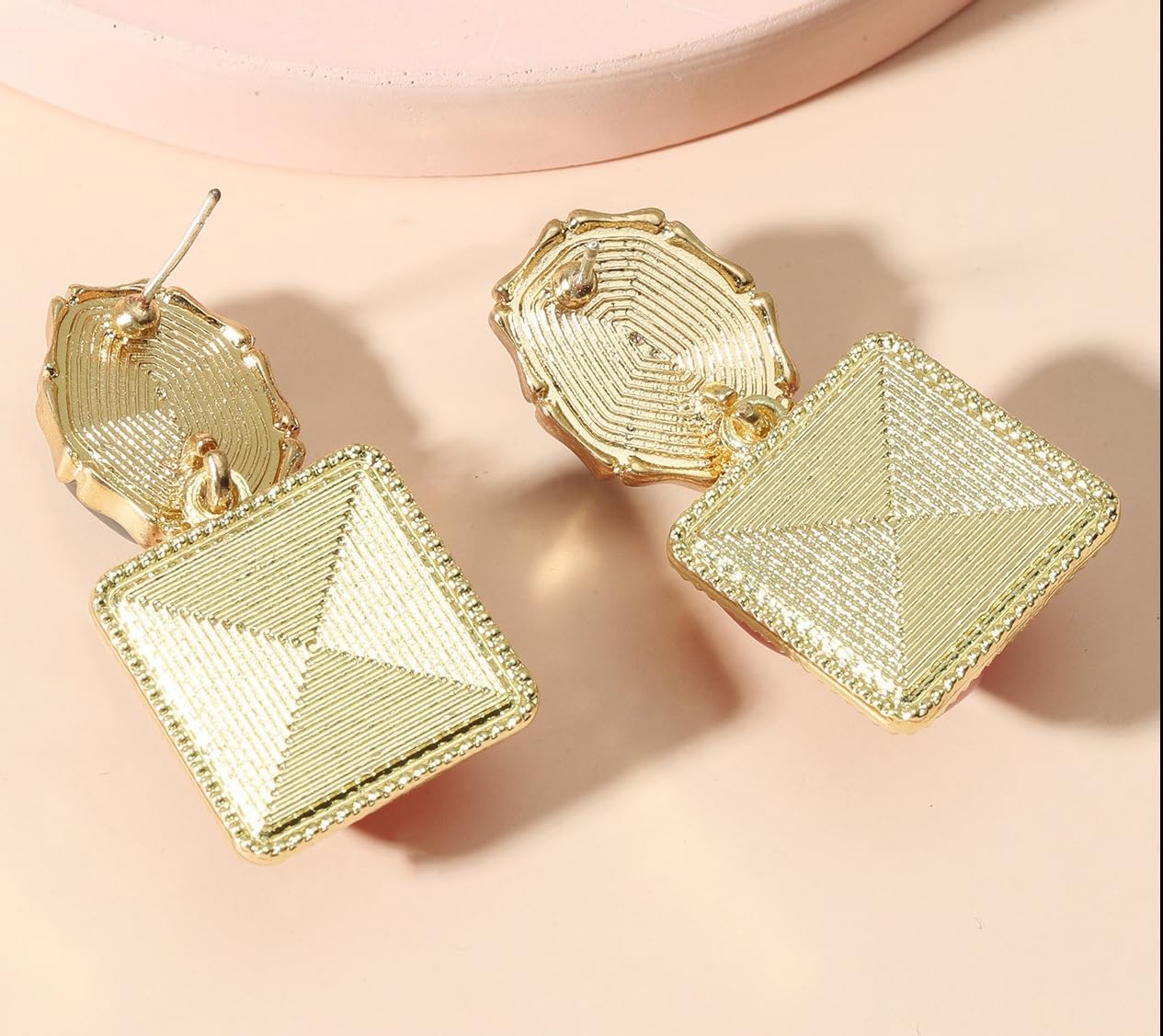 Acrylic Earrings for Women Asymmetrical Resin Dangle Drop Earrings Boho Water Ripple Earring