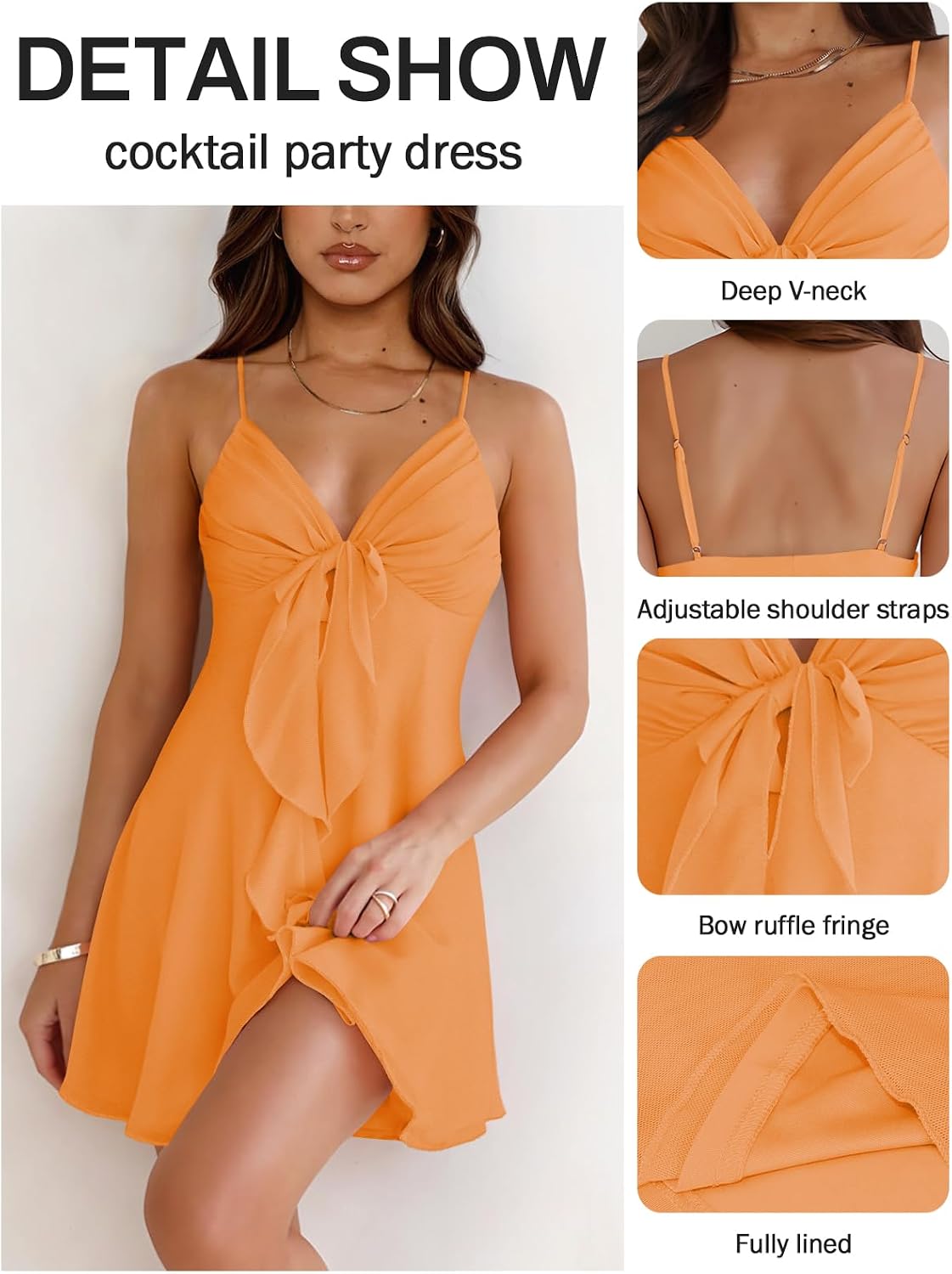 MIYIEONZ Women Flowy Mini Dress Sexy Sundress Short Dresses | Mesh,spaghetti strap,v neck,backless,bow,ruffle mini dresses,formal cute,spring,sunset hoco cocktail party going out outfits