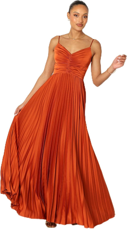 Petal & Pup Women's Naira Pleated Maxi Dress