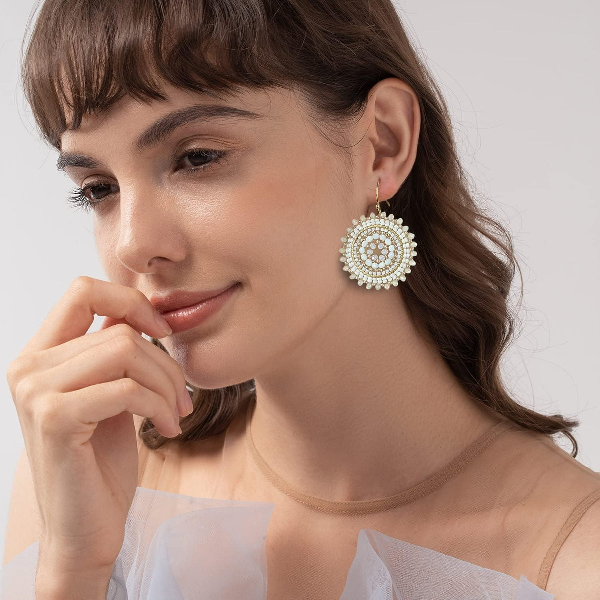 Colorful Summer Beaded Earrings For Women Crystals Glass Bead Dangle Drop Bohemia Earrings Statement Earrings For Women