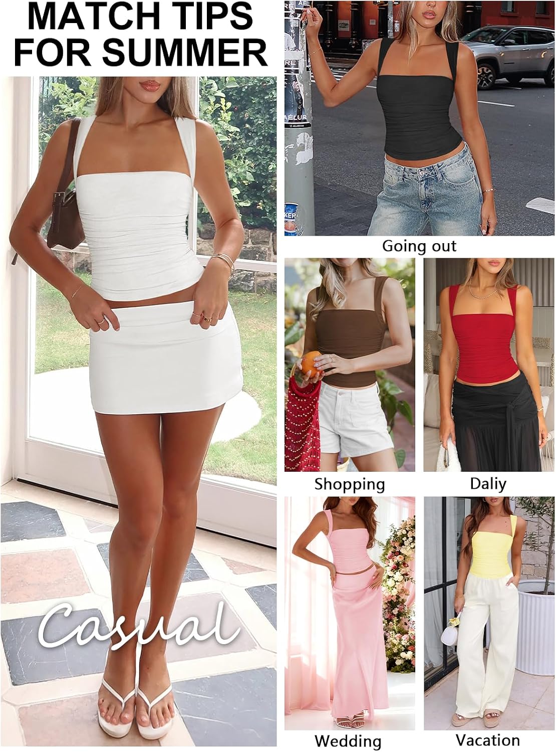 MIYIEONZ Mesh Going Out Tops for Women Summer Corset Tank Top | Mesh,Double Lined,Side Ruched,Sleeveless,Cinched Waist,Fitted,Tight Tank Tops,Y2k Trendy,Spring,Concert Date Night Clothes