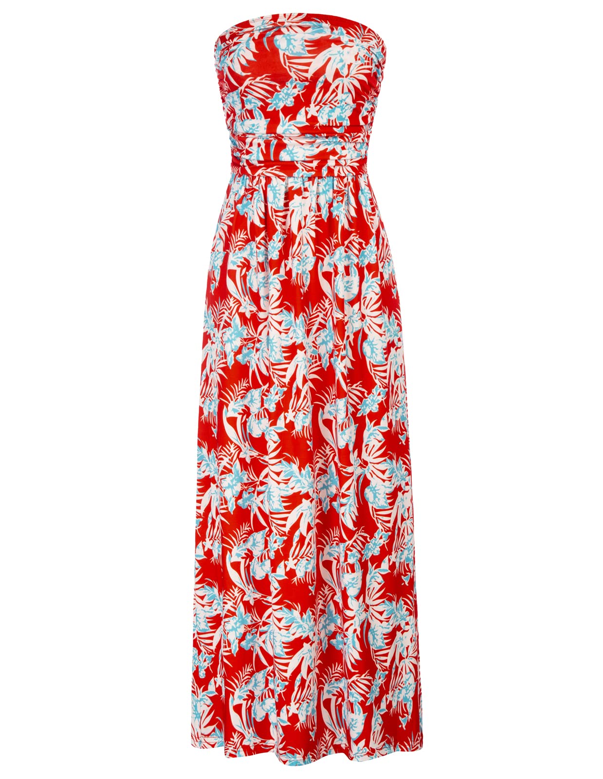 GRACE KARIN Women Strapless Dress Casual Loose Ruched Long Maxi Dress with Pockets