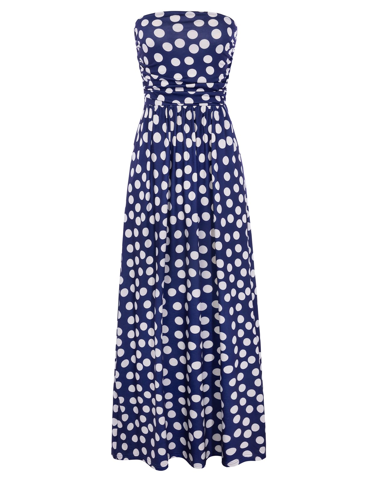 GRACE KARIN Women Strapless Dress Casual Loose Ruched Long Maxi Dress with Pockets