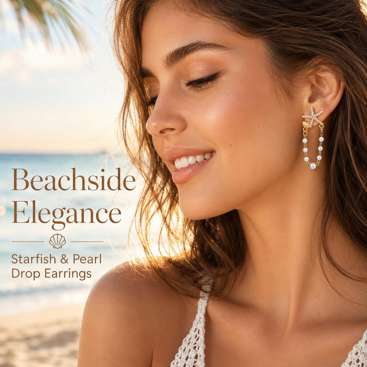 Starfish Seashell Pearl Dangle Earrings Tropical Vacation Outfits for Women Beach Outfit Jewelry Summer Ocean Dress Coastal Jewelry Accessories