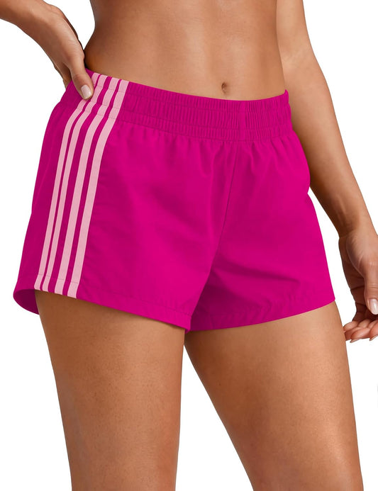 Womens Shorts Sweat Track Athletic Low Rise Micro Y2k UPF 50+ Short | Summer Side Stripes Shorts Workout Gym Running Cute Girls Athleisure Clothing