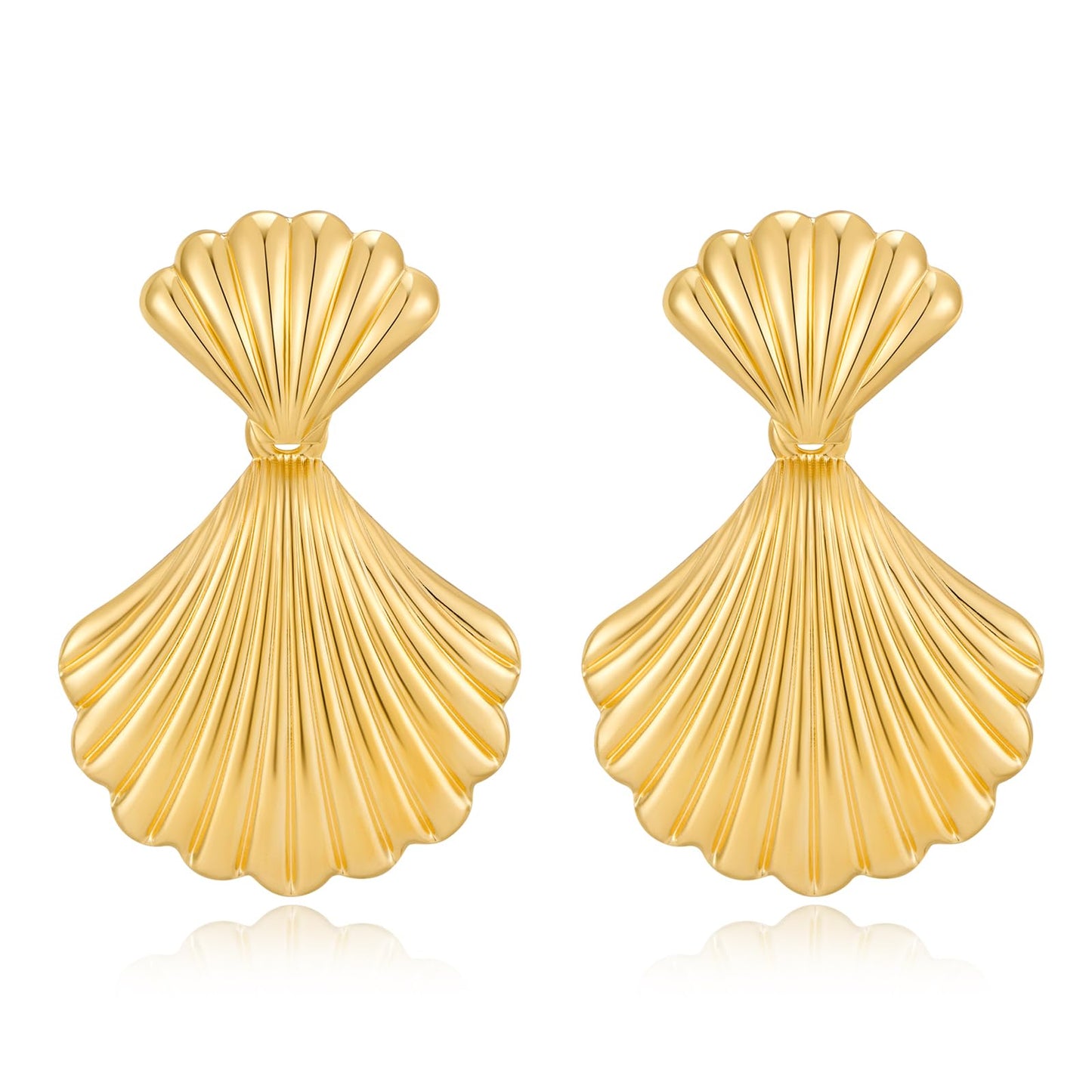 Gold/Silver Shell Dangle Earrings for Women Seashell Drop Dangle Earrings Ocean Beach Earrings Summer Jewelry