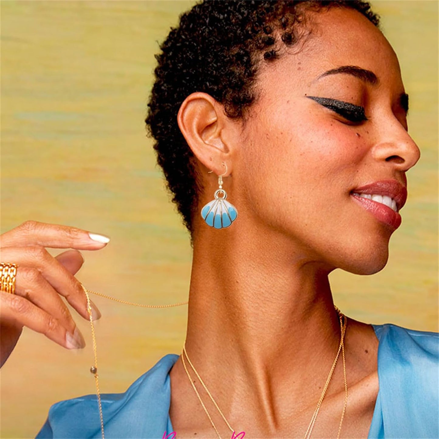 4pair Beach Summer Sea Shell Earrings Set For Women Trendy Charm Sea Shell Conch Hawaii Dangle Earring Handmade Boho Tropical Natural Scallop Shell Drop Earrings Vacation Jewelry Gifts