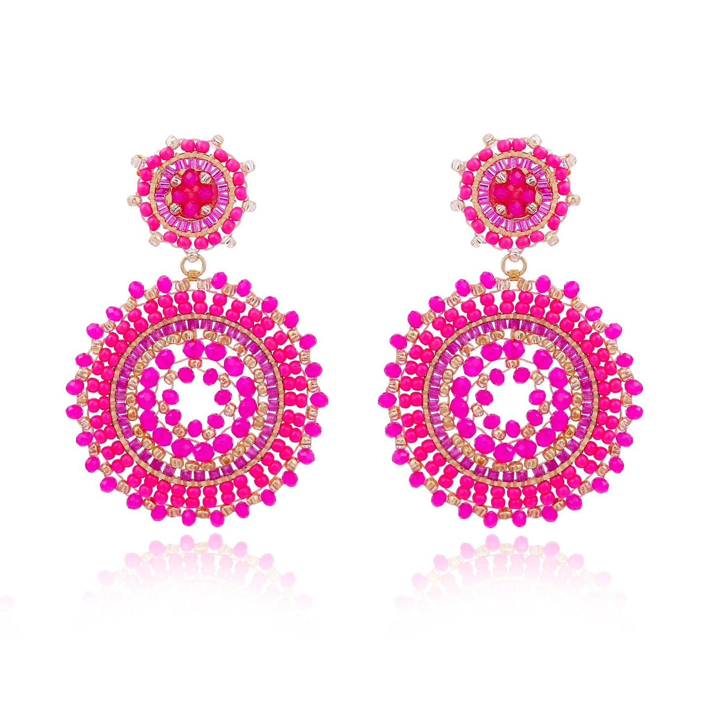Beaded Earrings For Women Seed Bead Summer Beach Boho Statement Dangle Handmade Earrings Jewelry