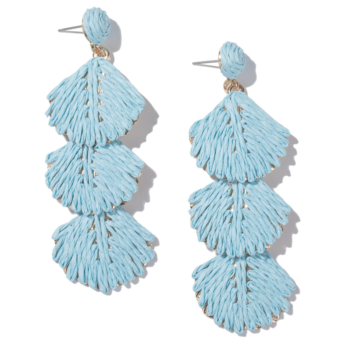 Raffia Starfish Seashell Dangle Drop Earrings Boho Summer Beach Jewelry | Fun Colorful Chunky Statement Long Big Shell Accessories Beachy Tropical Vacation Outfits for Women Trendy