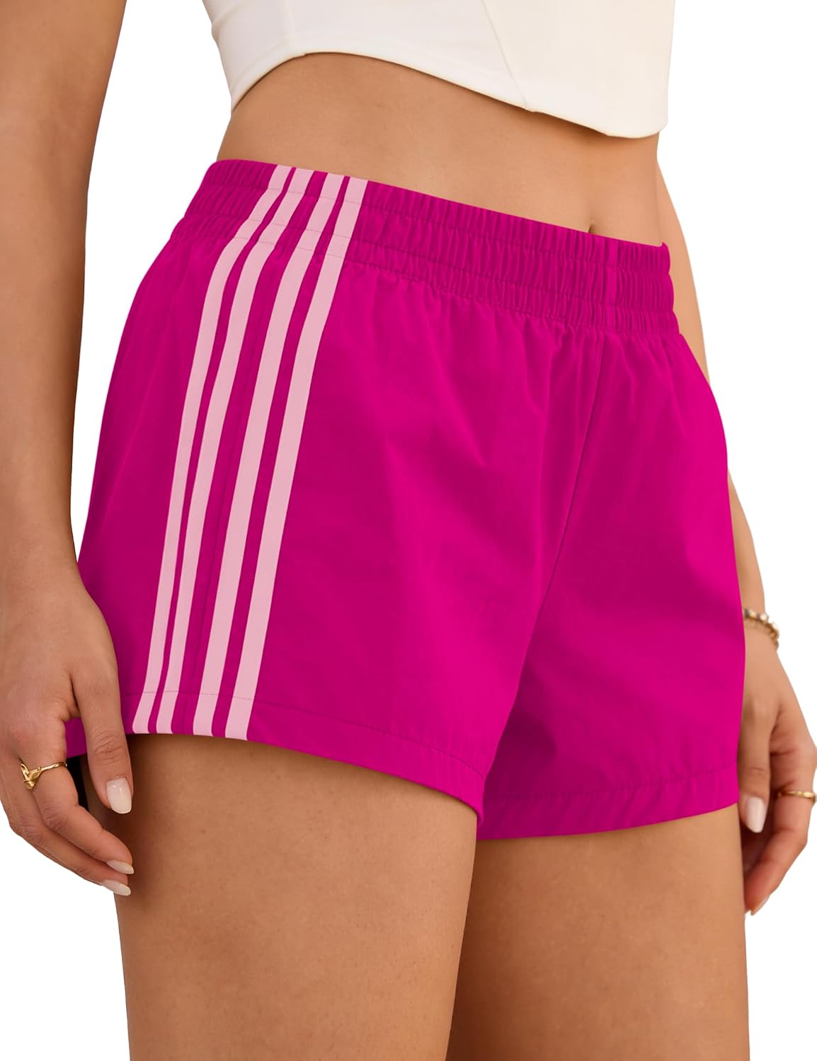 Womens Shorts Sweat Track Athletic Low Rise Micro Y2k UPF 50+ Short | Summer Side Stripes Shorts Workout Gym Running Cute Girls Athleisure Clothing