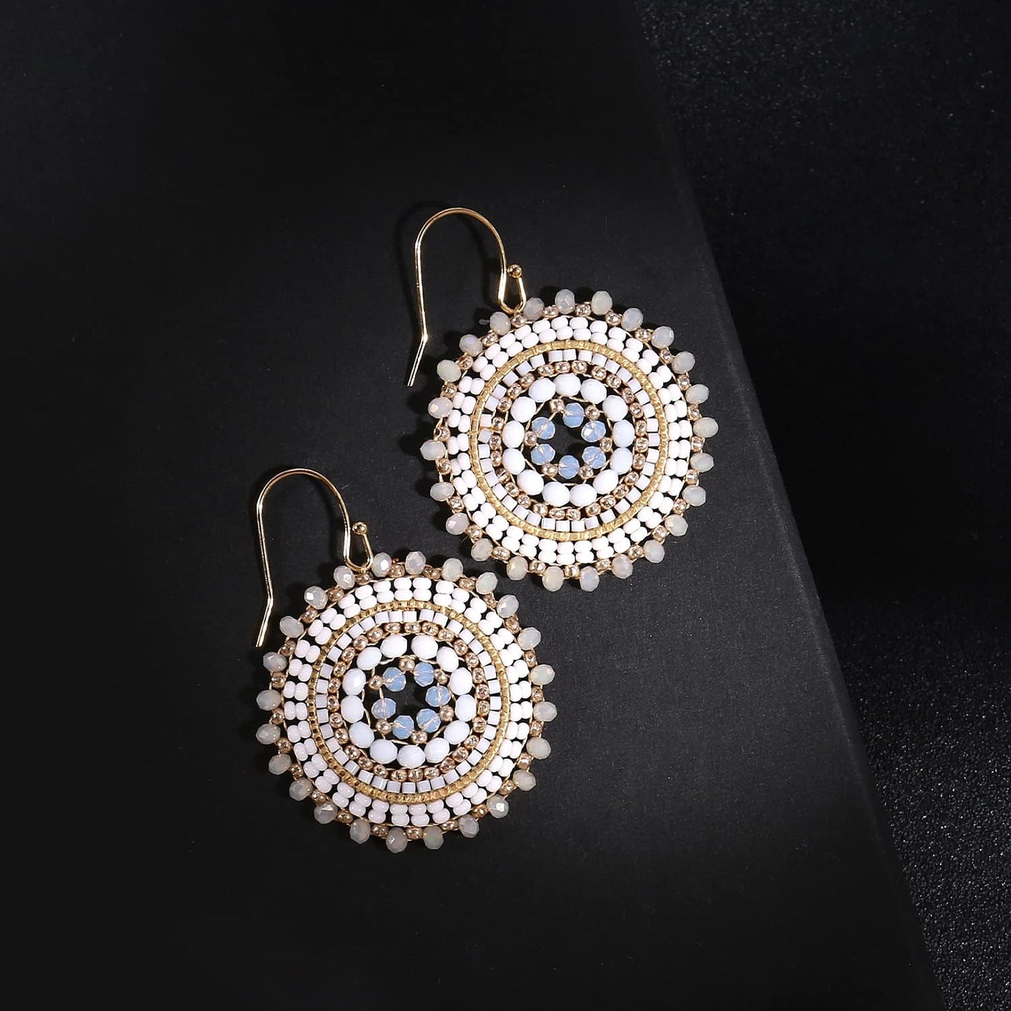 Colorful Summer Beaded Earrings For Women Crystals Glass Bead Dangle Drop Bohemia Earrings Statement Earrings For Women
