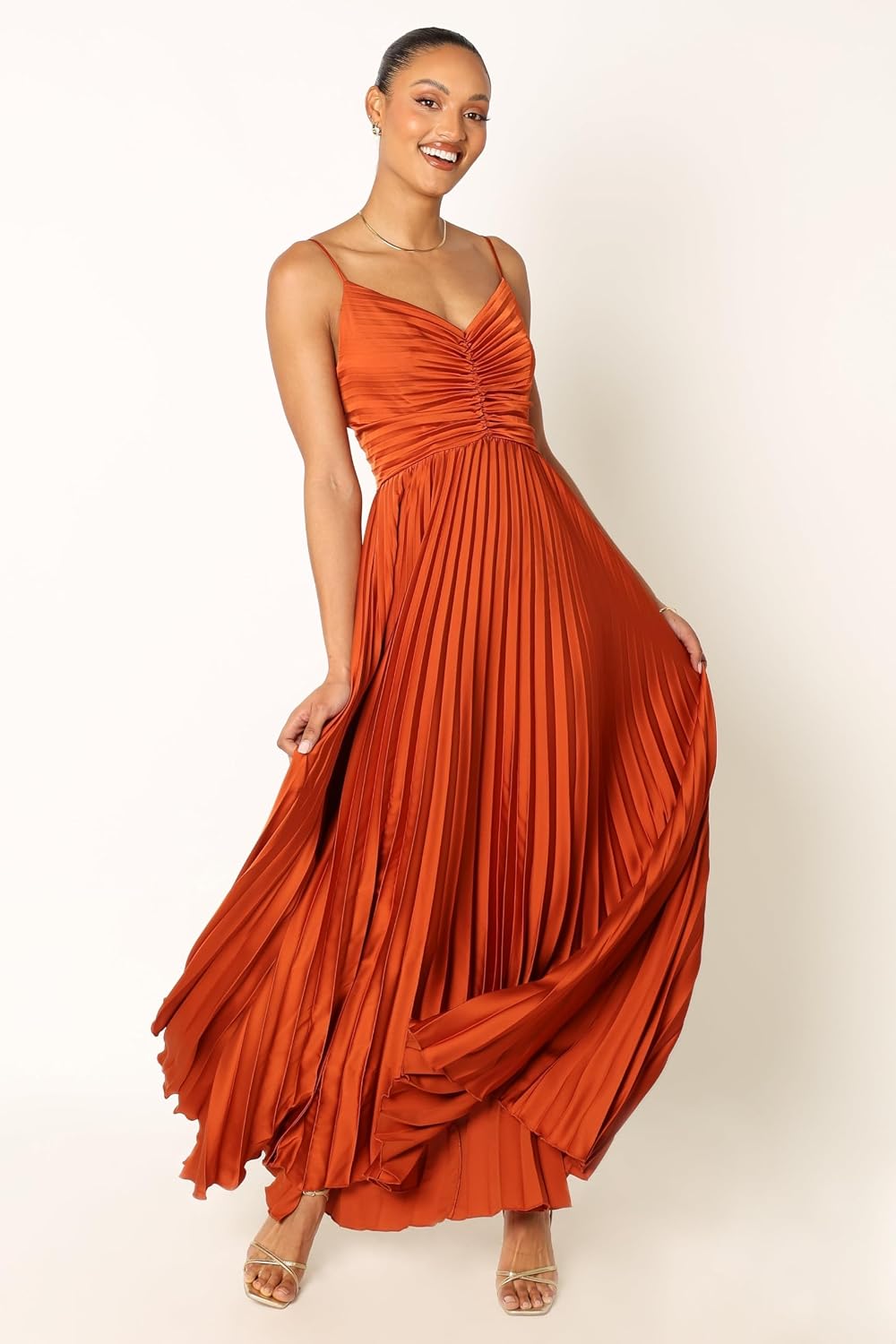 Petal & Pup Women's Naira Pleated Maxi Dress