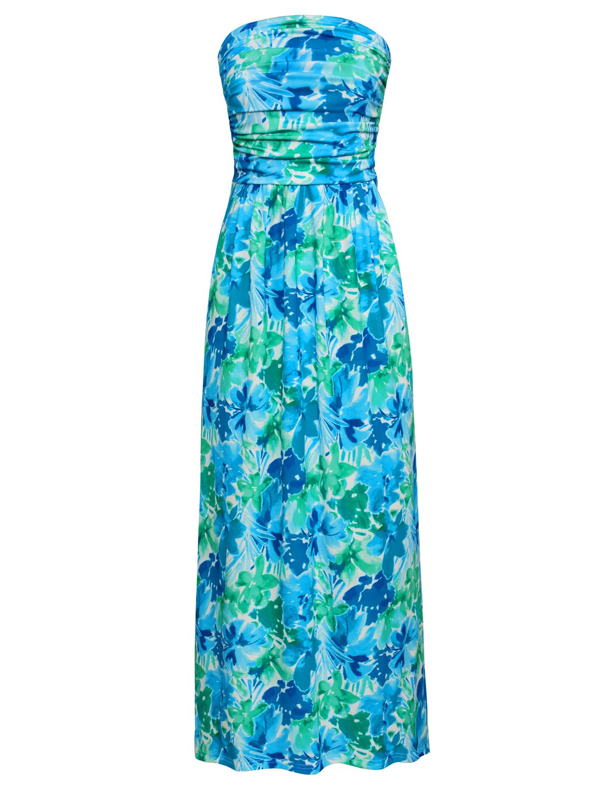 GRACE KARIN Women Strapless Dress Casual Loose Ruched Long Maxi Dress with Pockets