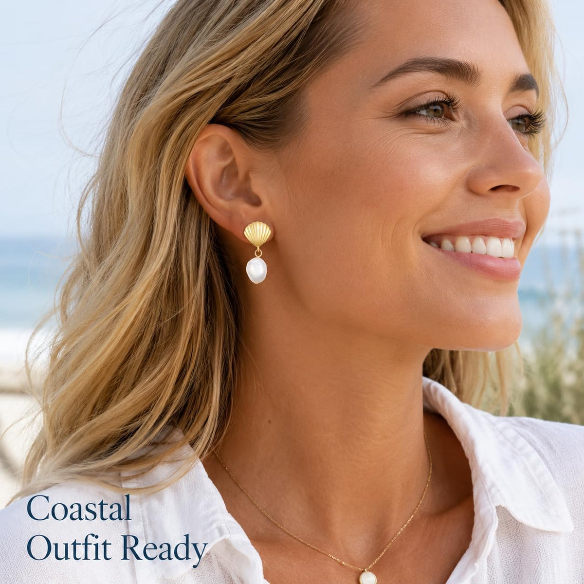 Starfish Earrings Gold Shell Dangle Earrings Women Beach Fashion Summer Beach Vacation Essentials Outfits for Women Beachy Ocean Jewelry Gifts