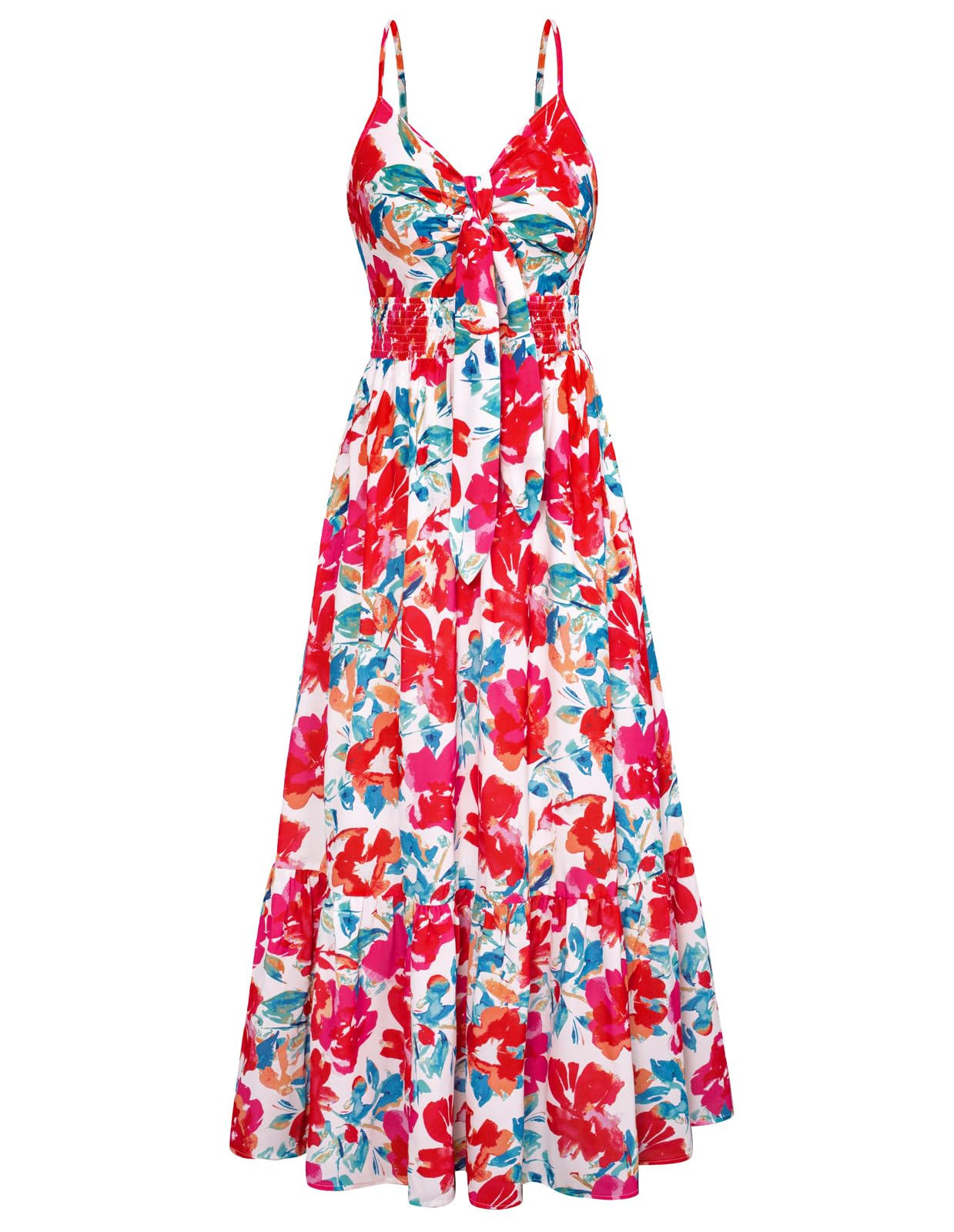 GRACE KARIN Womens Summer Floral Maxi Dresses 2026 Long Flowy Boho Dress Beach Vacation Sundresses Casual Clothes with Pocket