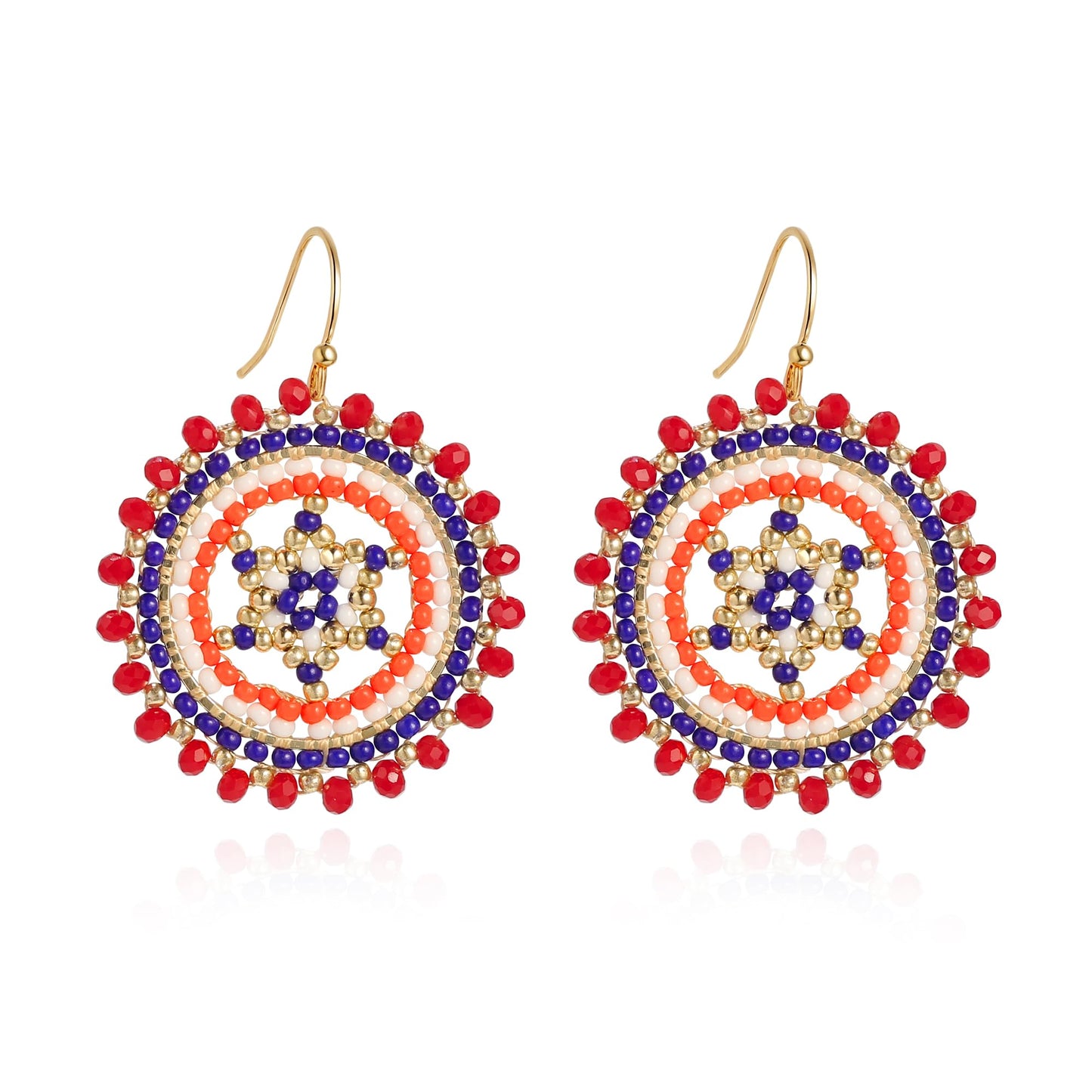 Beaded Earrings For Women Seed Bead Summer Beach Boho Statement Dangle Handmade Earrings Jewelry