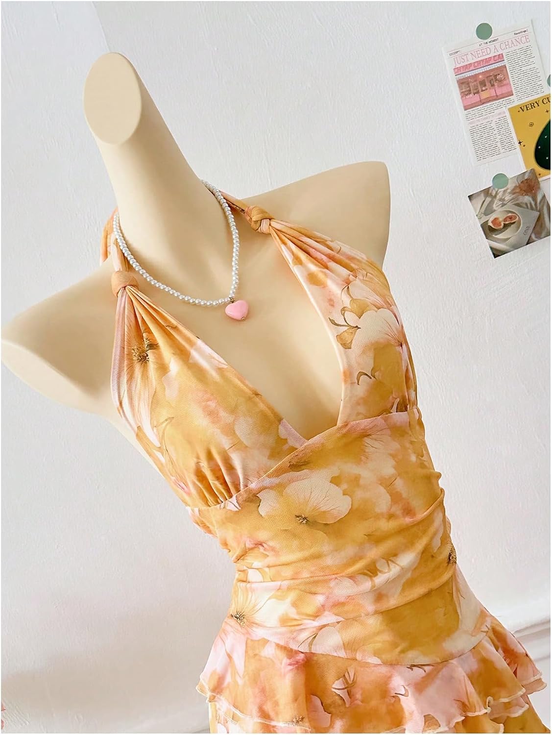 Verdusa Women's Y2k Halter Mini Dress Sexy Asymmetrical Concert Dresses | Tropical Dresses for Women, Going Out Dresses, Wedding Guest Dress, Floral Dress, Mesh Dress