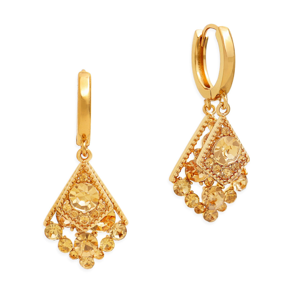 Jean Beau Gold Hoop Dangle Earrings for Women, Trendy Dainty Rhinestone CZ Christmas Tree Clover Starfish Drop Earrings Fashion Holiday Party Jewelry Gift