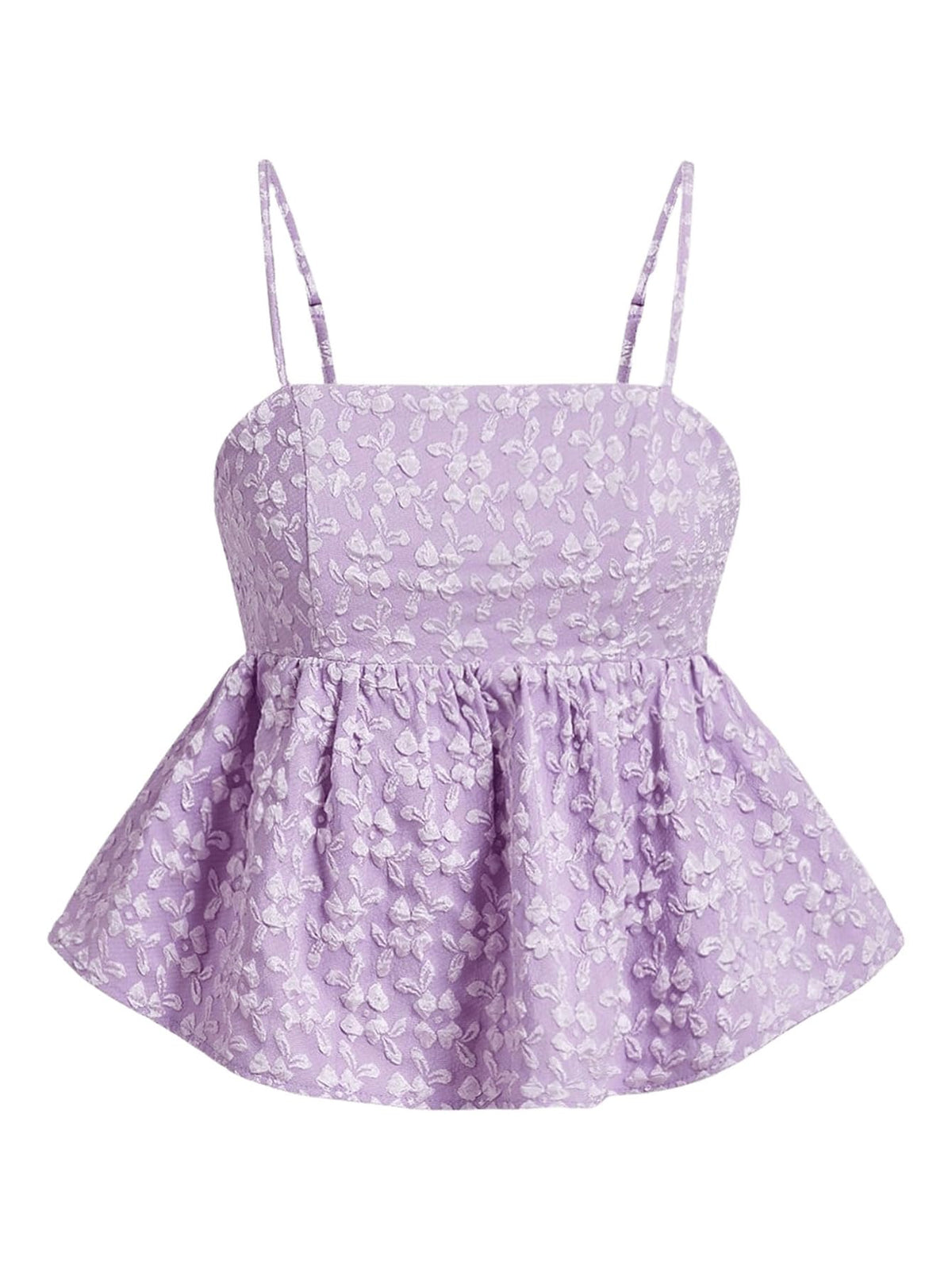 SOLY HUX Summer Babydoll Top for Women Y2k Peplum Cami Crop Tank Tops | Cute, Going Out Outfits, Flowy, Ruffle, Spaghetti Strap