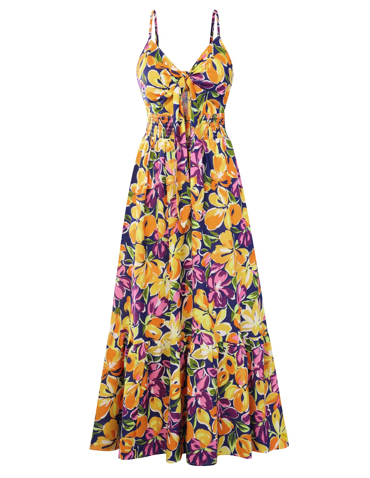 GRACE KARIN Womens Summer Floral Maxi Dresses 2026 Long Flowy Boho Dress Beach Vacation Sundresses Casual Clothes with Pocket