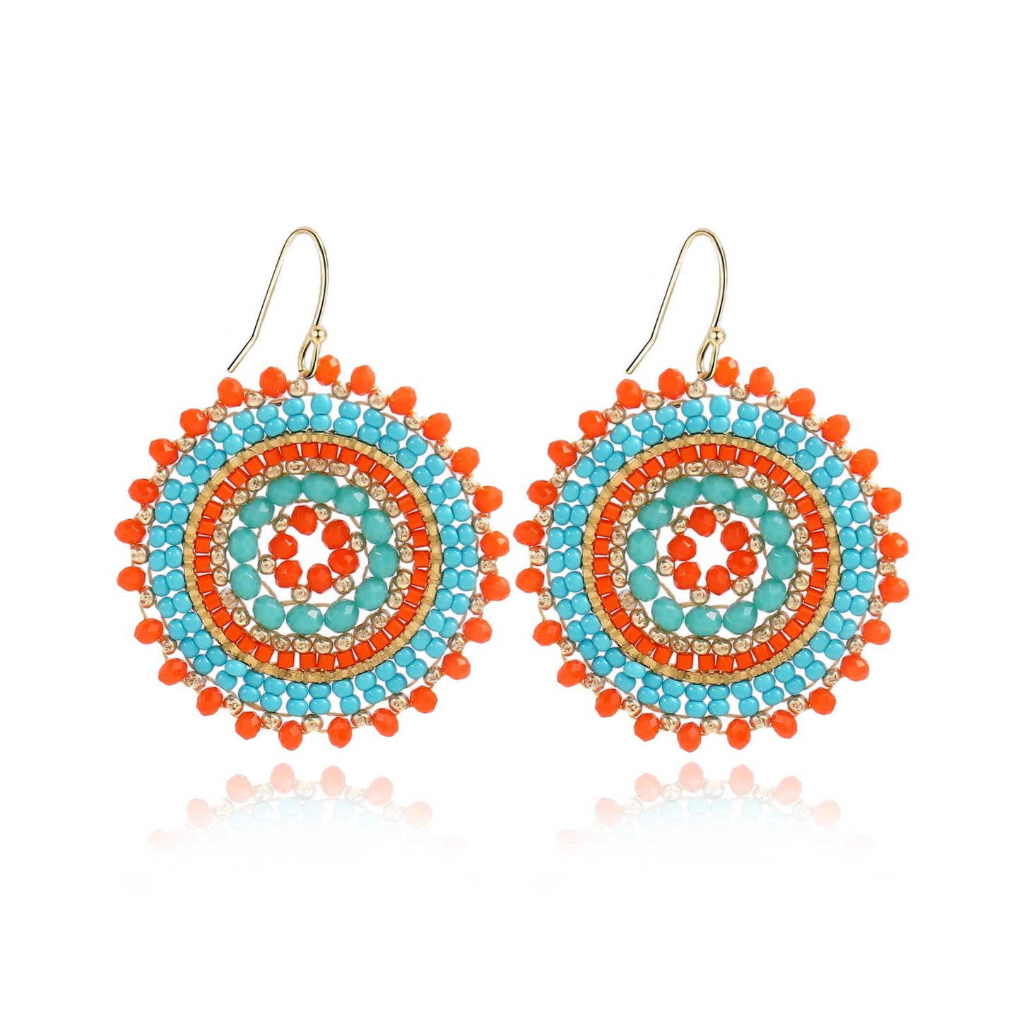 Colorful Summer Beaded Earrings For Women Crystals Glass Bead Dangle Drop Bohemia Earrings Statement Earrings For Women