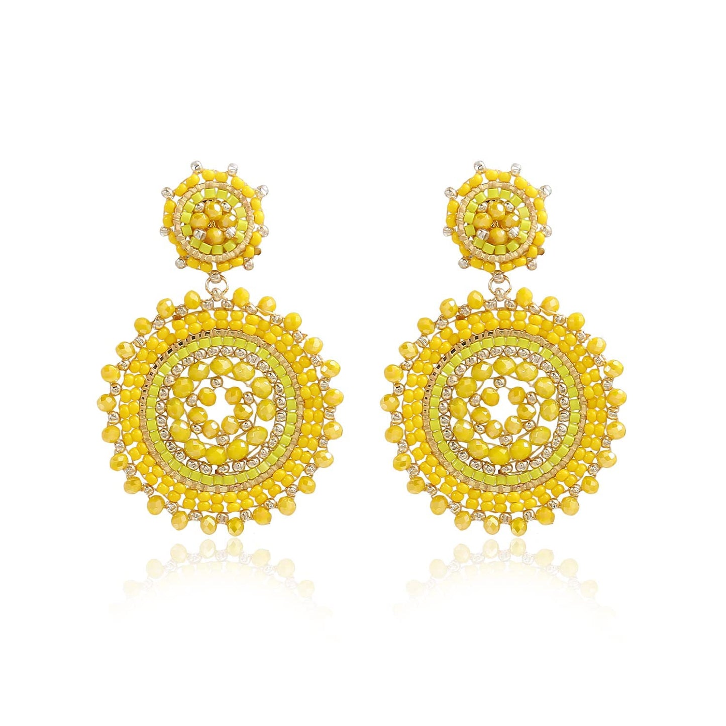 Beaded Earrings For Women Seed Bead Summer Beach Boho Statement Dangle Handmade Earrings Jewelry