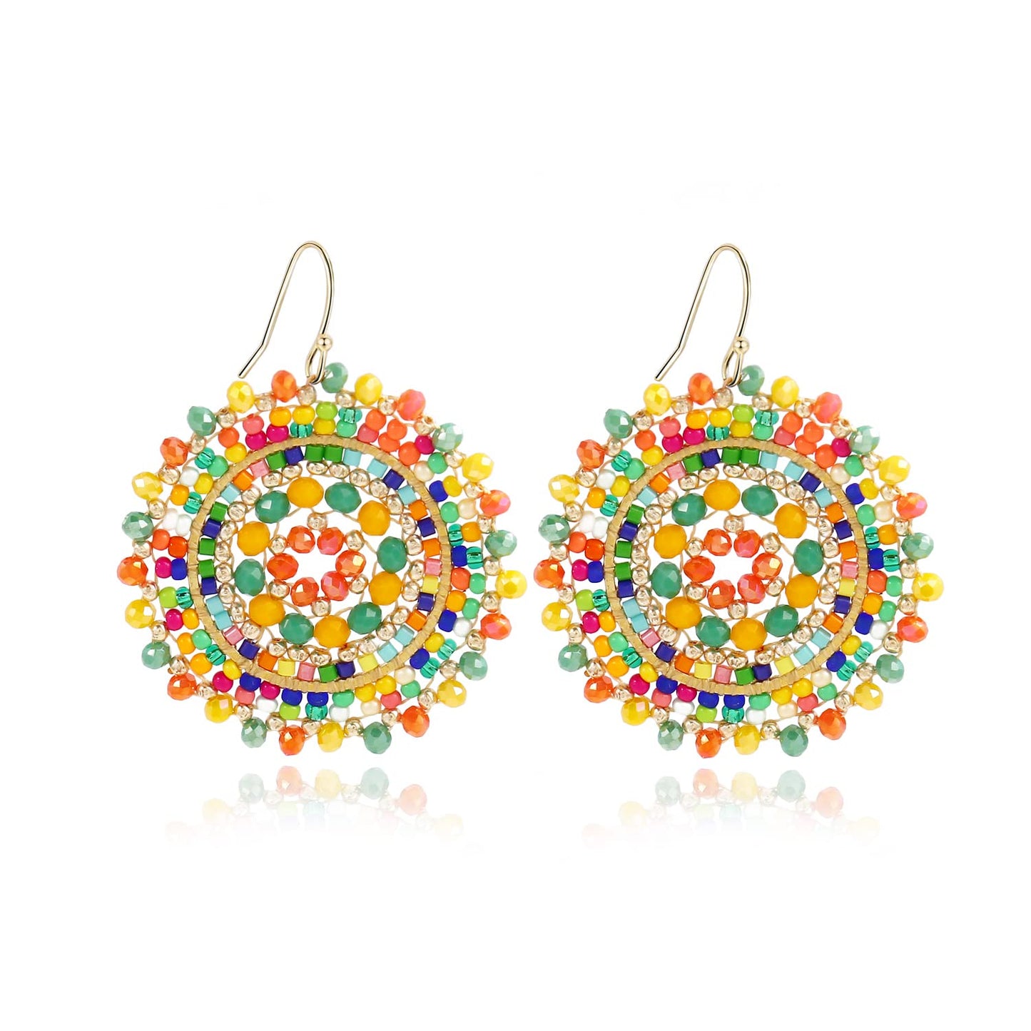 Colorful Summer Beaded Earrings For Women Crystals Glass Bead Dangle Drop Bohemia Earrings Statement Earrings For Women