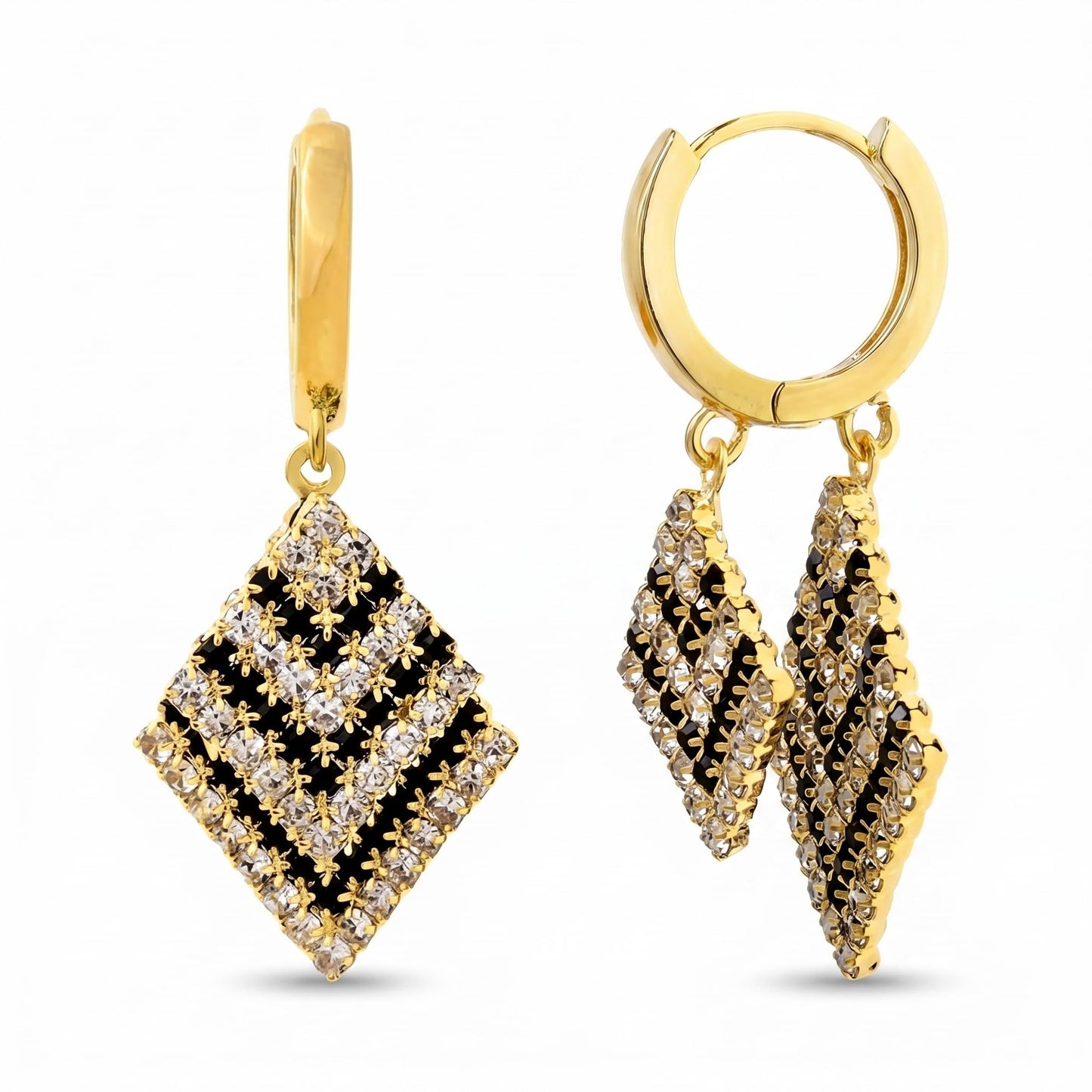 Jean Beau Gold Hoop Dangle Earrings for Women, Trendy Dainty Rhinestone CZ Christmas Tree Clover Starfish Drop Earrings Fashion Holiday Party Jewelry Gift