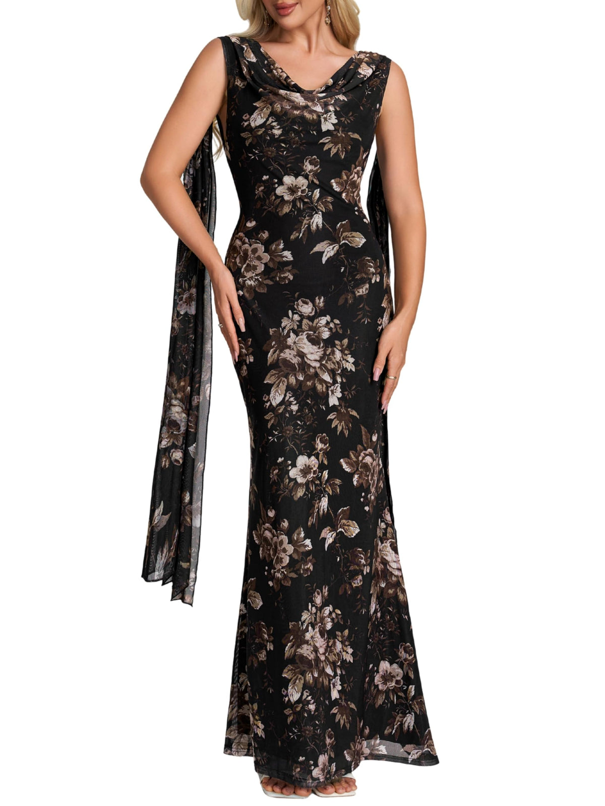 Parthea Women's Summer Formal Wedding Guest Dresses | Sleeveless Backless Maxi Bodycon Dress Long Elegant Evening Party Cocktail Grown