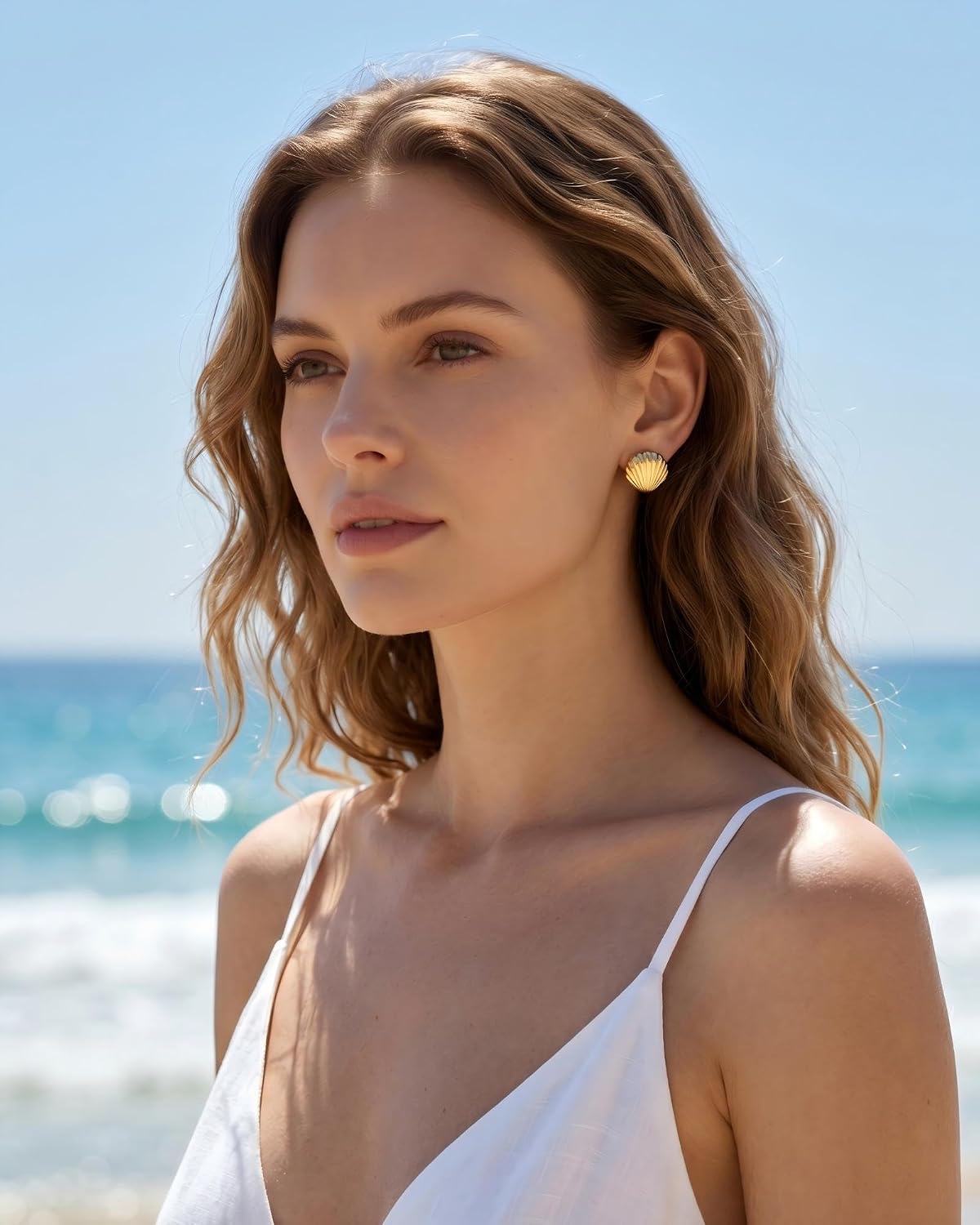 Seashell Starfish Earring for Women | 3 Pairs Ocean Seashell Earring, Summer Beach Vacation Jewelry Accessories