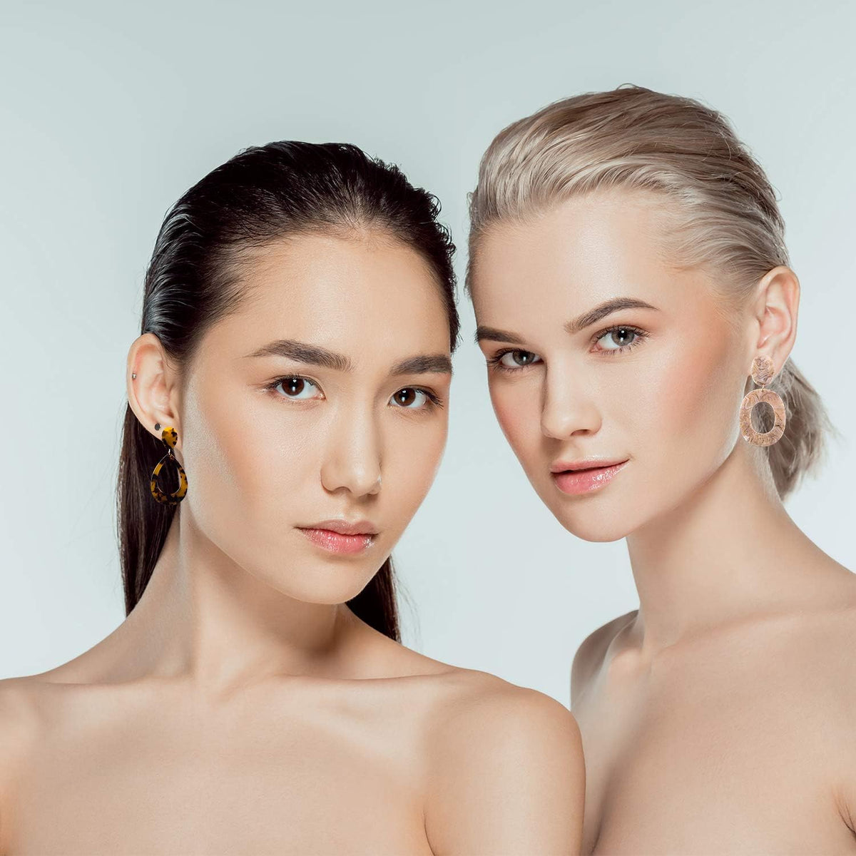 Duufin 24 Pairs Acrylic Earrings Resin Drop Dangle Hoop Statement Earrings