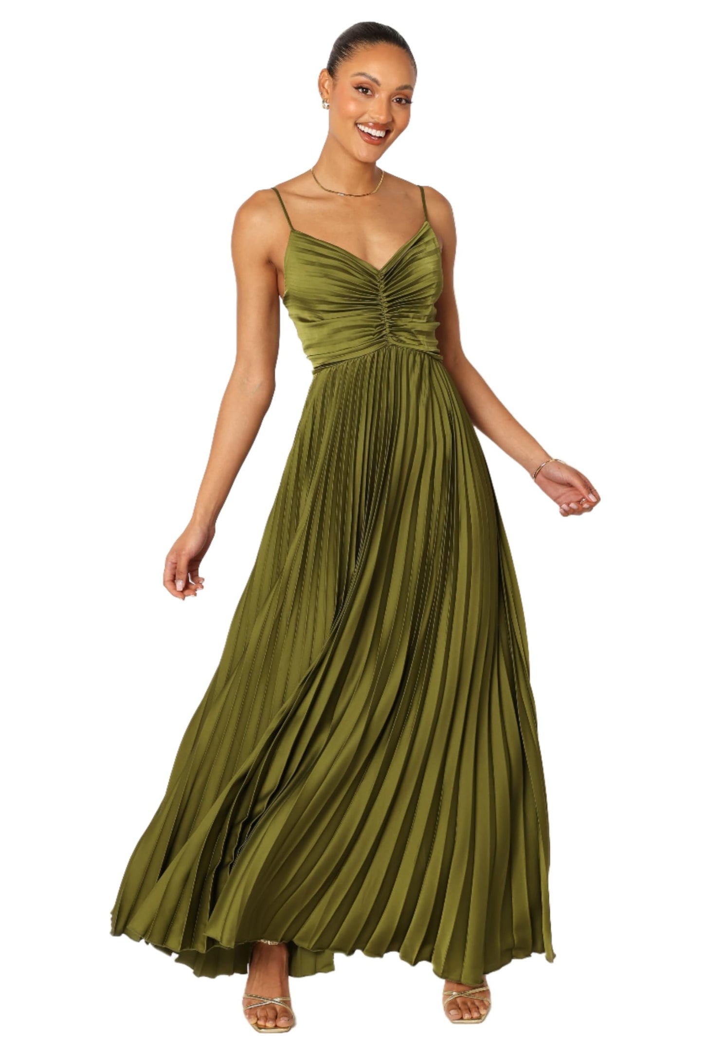 Petal & Pup Women's Naira Pleated Maxi Dress